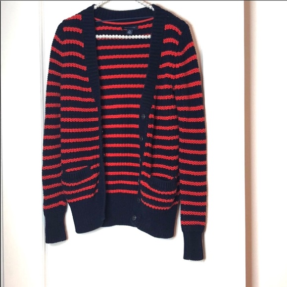 Tommy Hilfiger Sweaters - Tommy Hilfiger Orange and Navy Striped Sweater